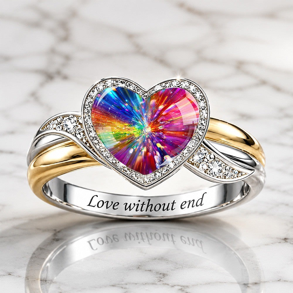 Colorful Heart Statement Ring