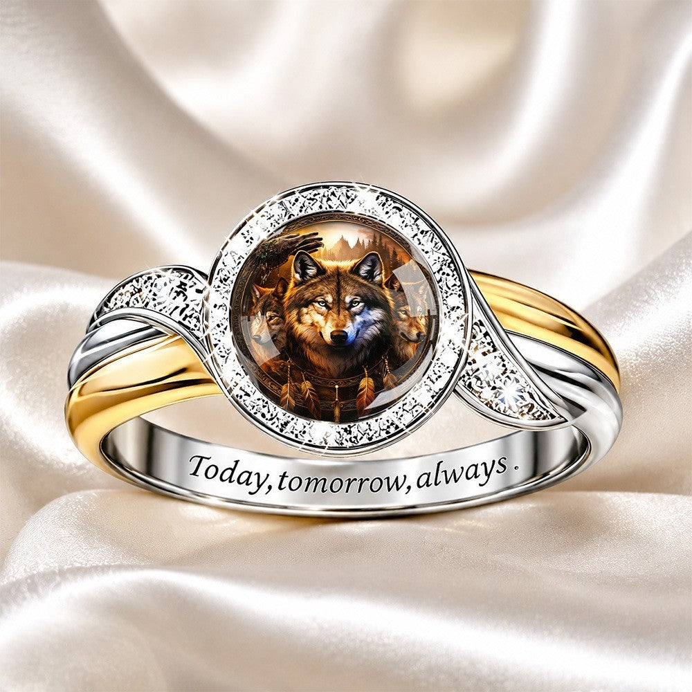 Wolf Forest Scene Ring