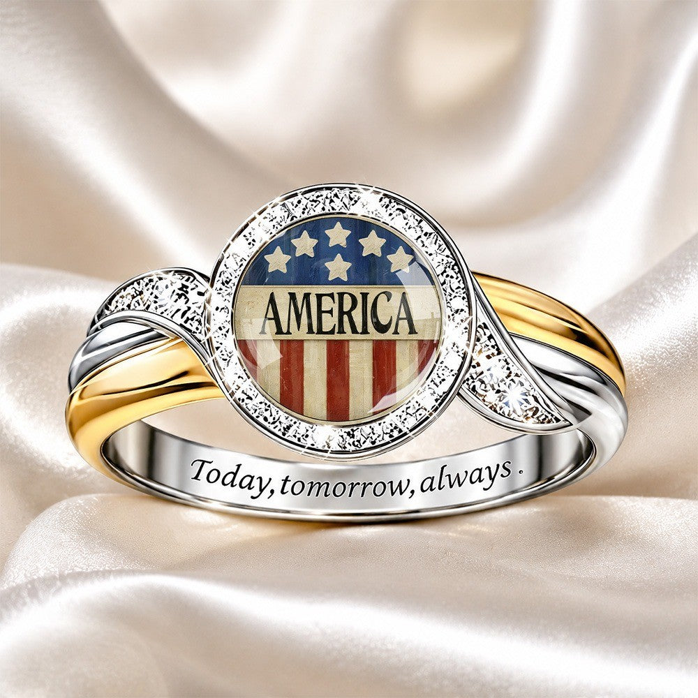 America Flag Statement Ring
