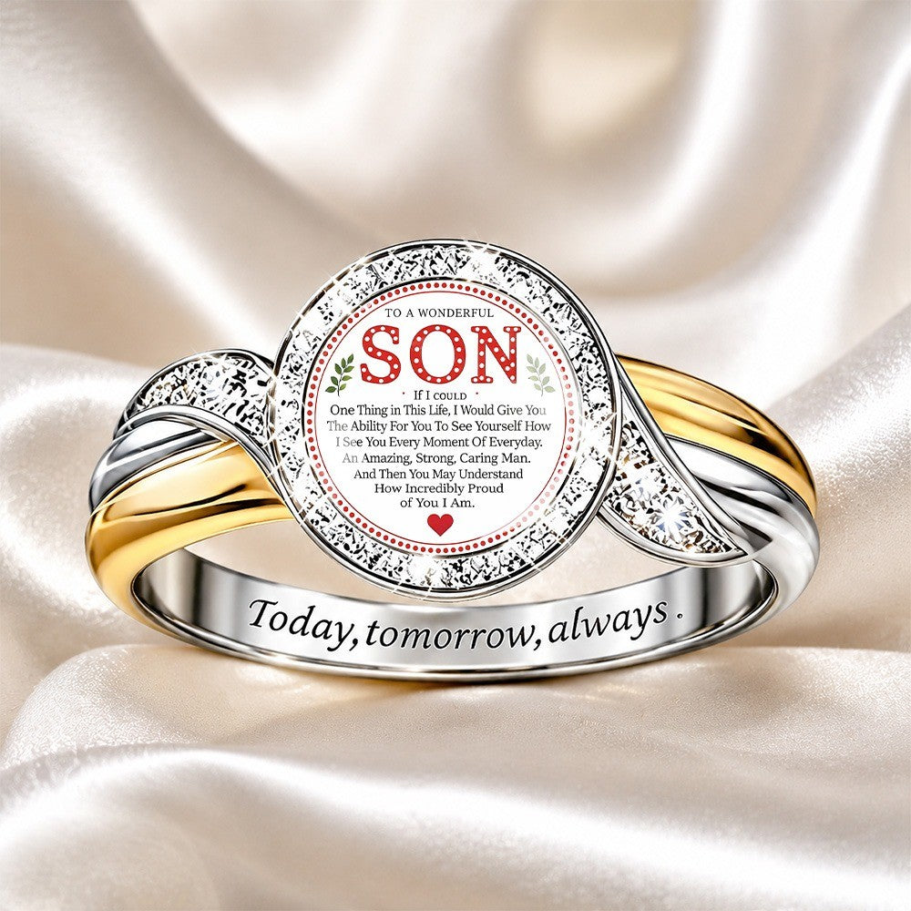 To A Wonderful Son Message Ring