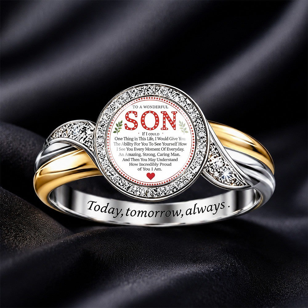 To A Wonderful Son Message Ring