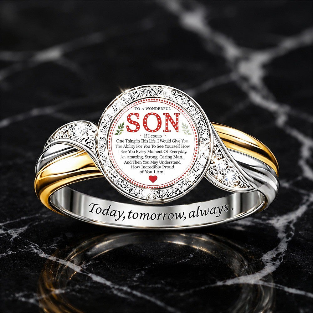 To A Wonderful Son Message Ring