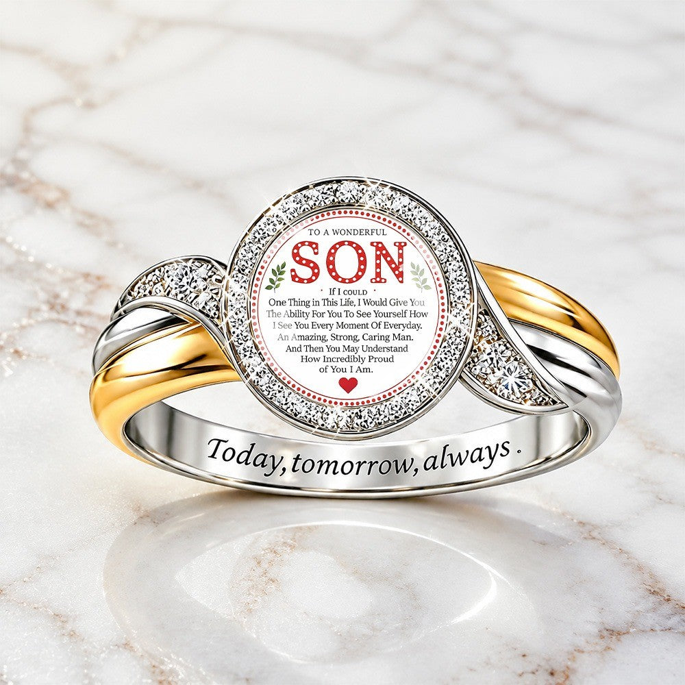 To A Wonderful Son Message Ring