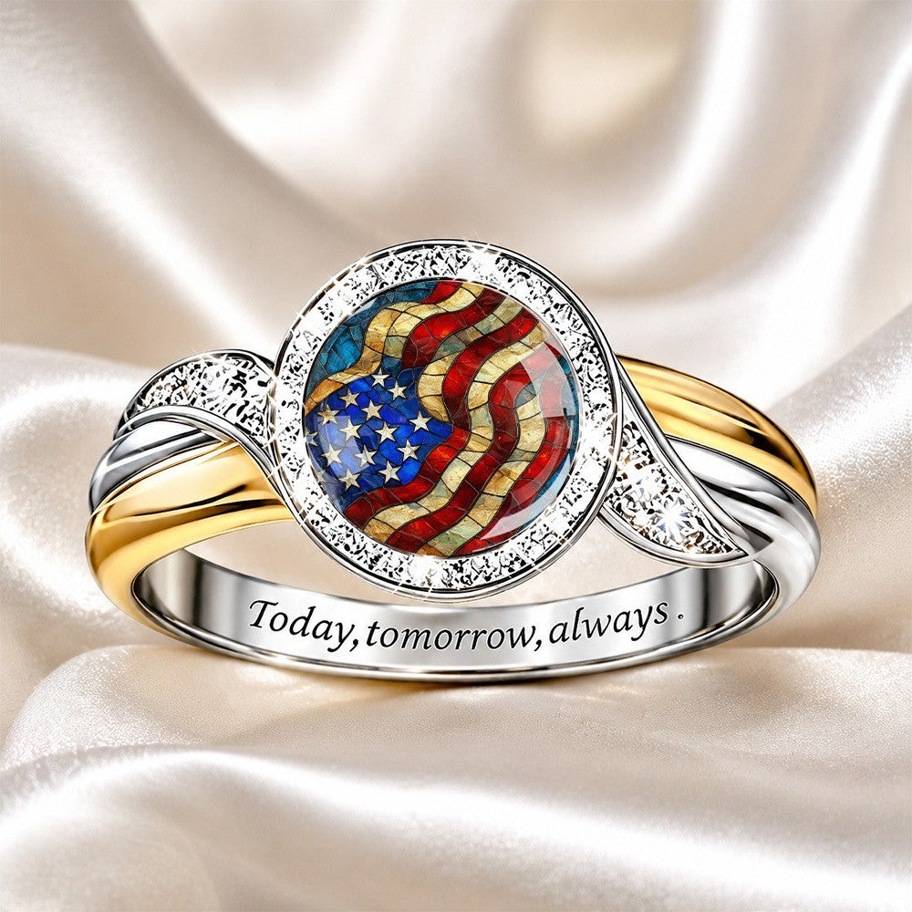 American Flag Statement Ring