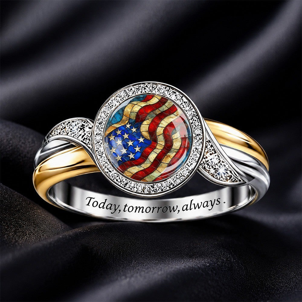 American Flag Statement Ring