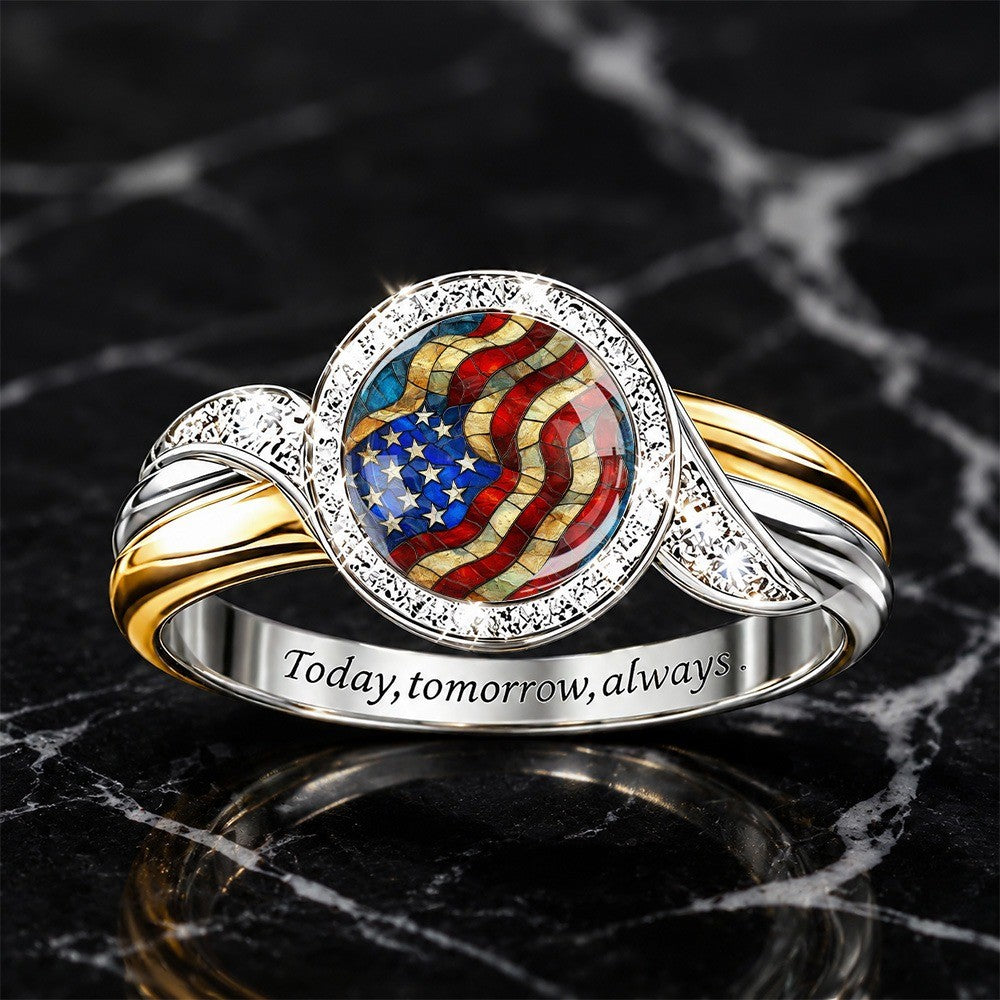 American Flag Statement Ring