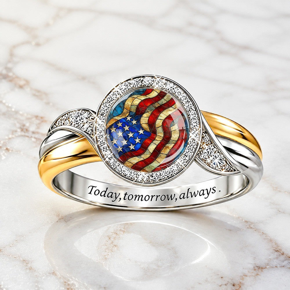 American Flag Statement Ring