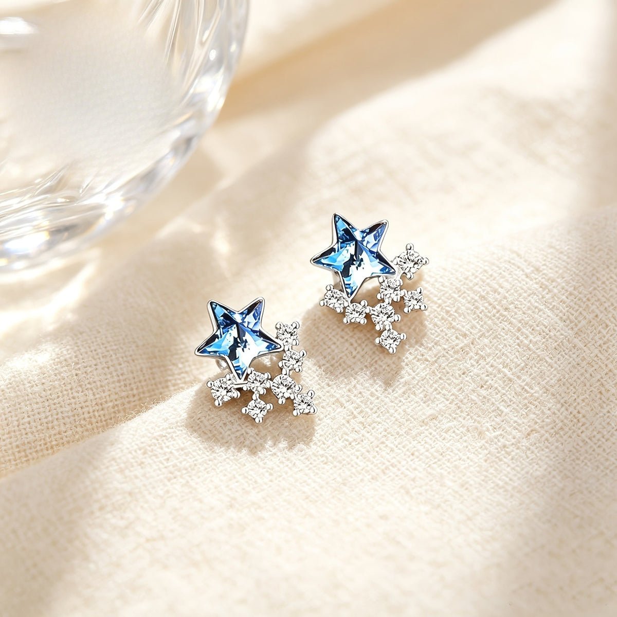 Blue Star Crystal Earrings