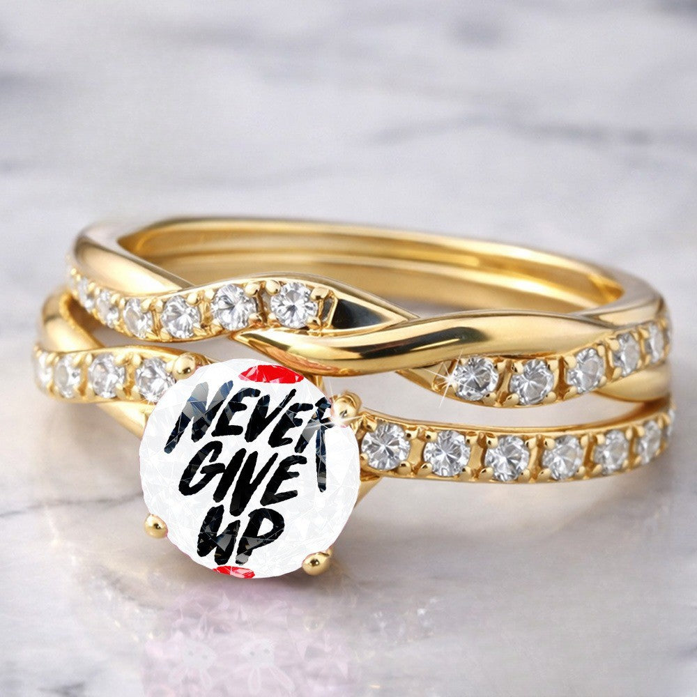 Never Give Up Twisted Ring