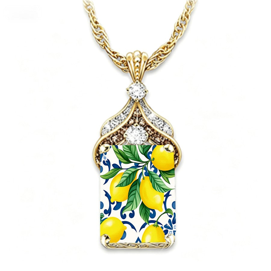 Lemon Mosaic Pendant Necklace