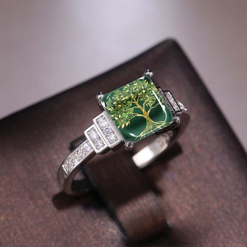 Green Tree of Life Square Ring