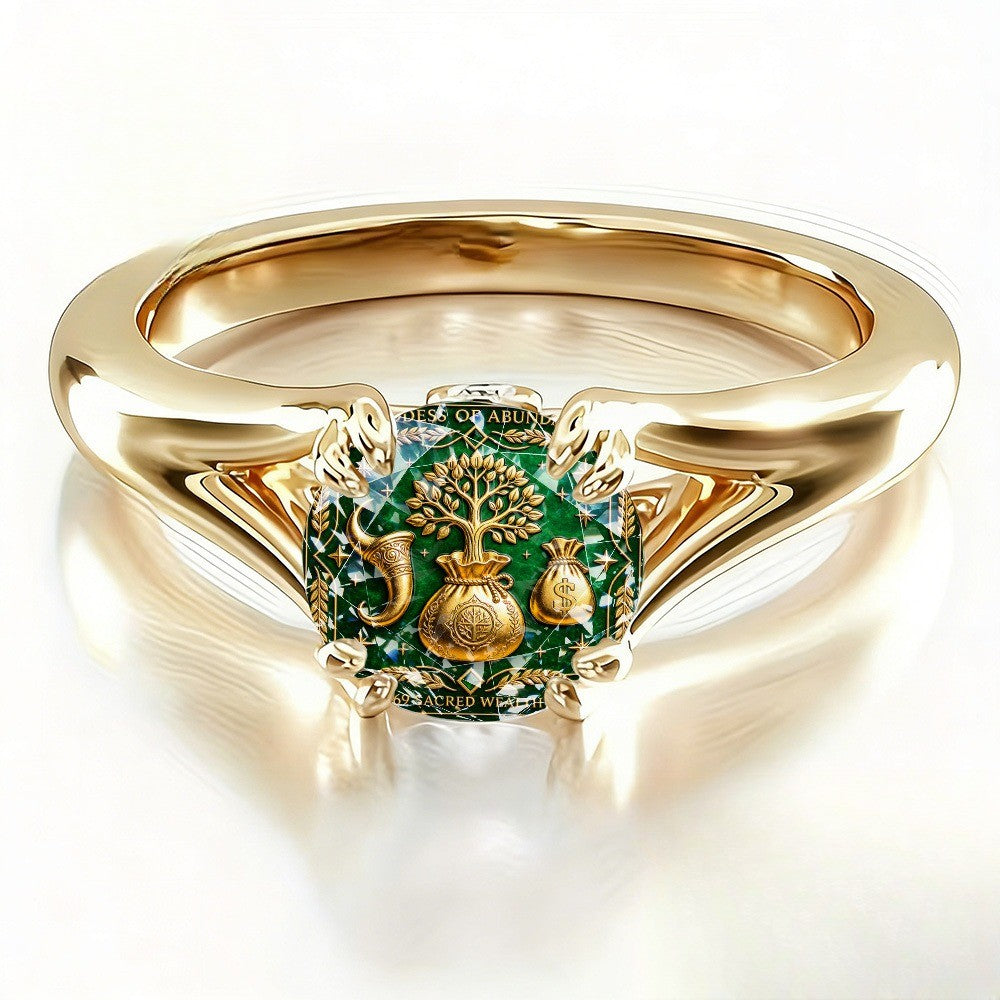 Green Tree of Life Wealth Ring