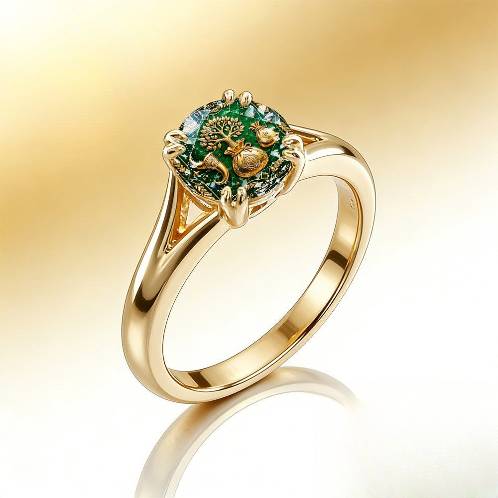 Green Tree of Life Wealth Ring