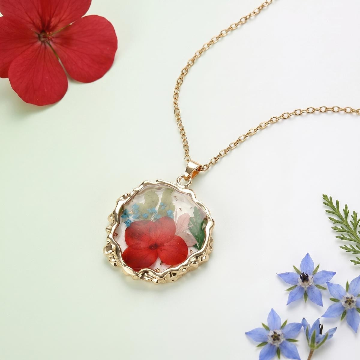 Pressed Flower Resin Necklace