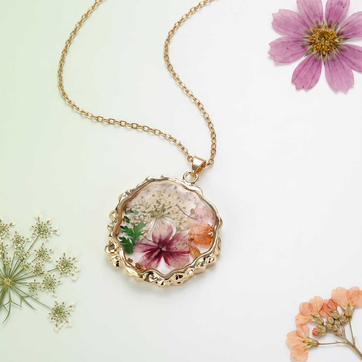 Pressed Flower Resin Necklace