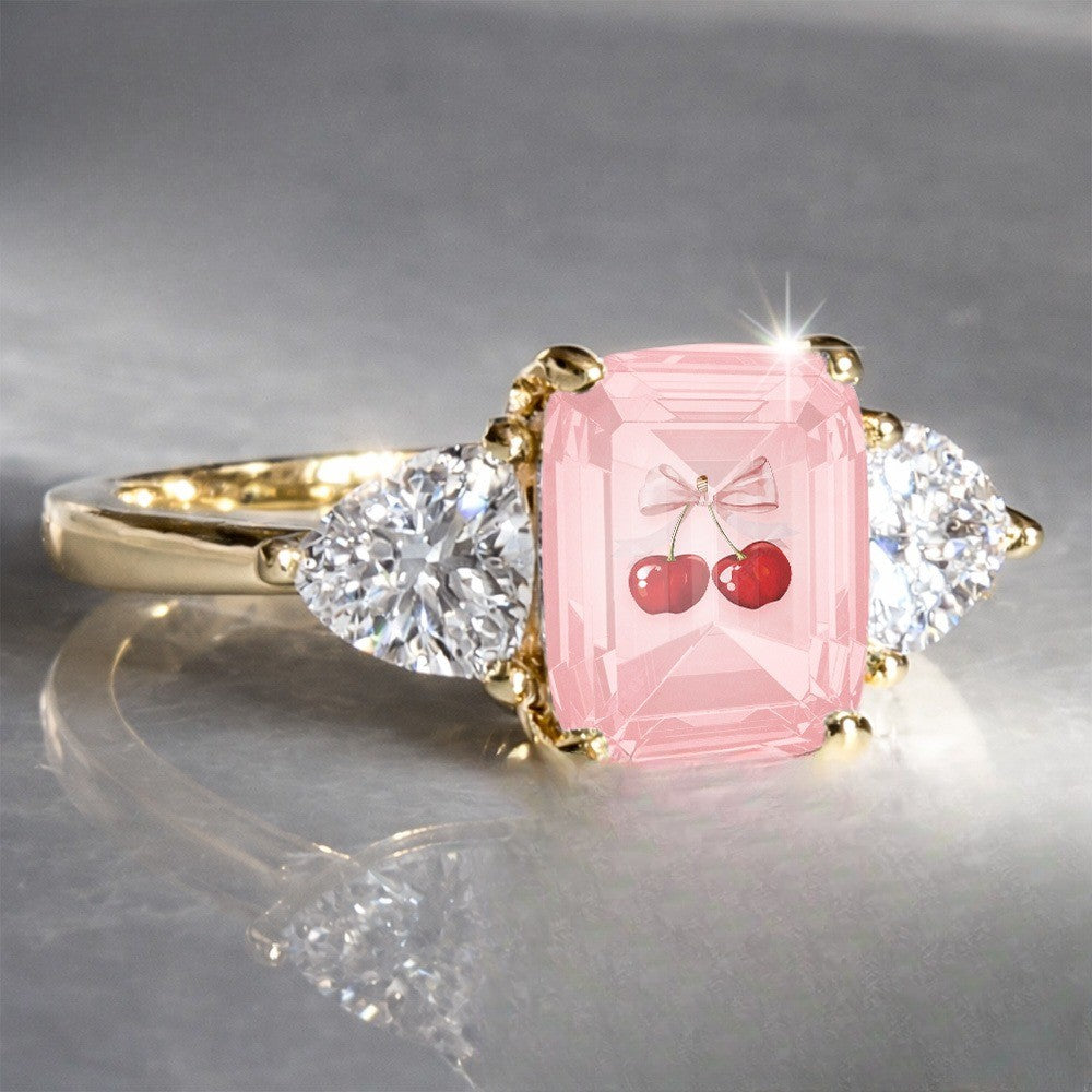 Pink Cherry Bow Ring