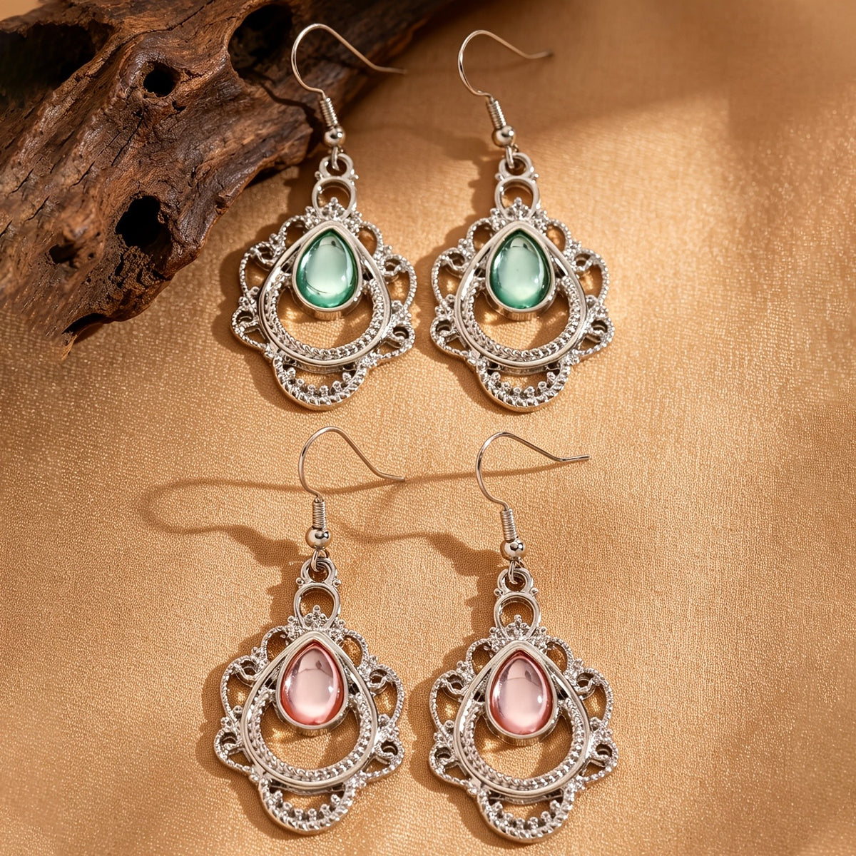 Ornate Filigree Teardrop Earrings