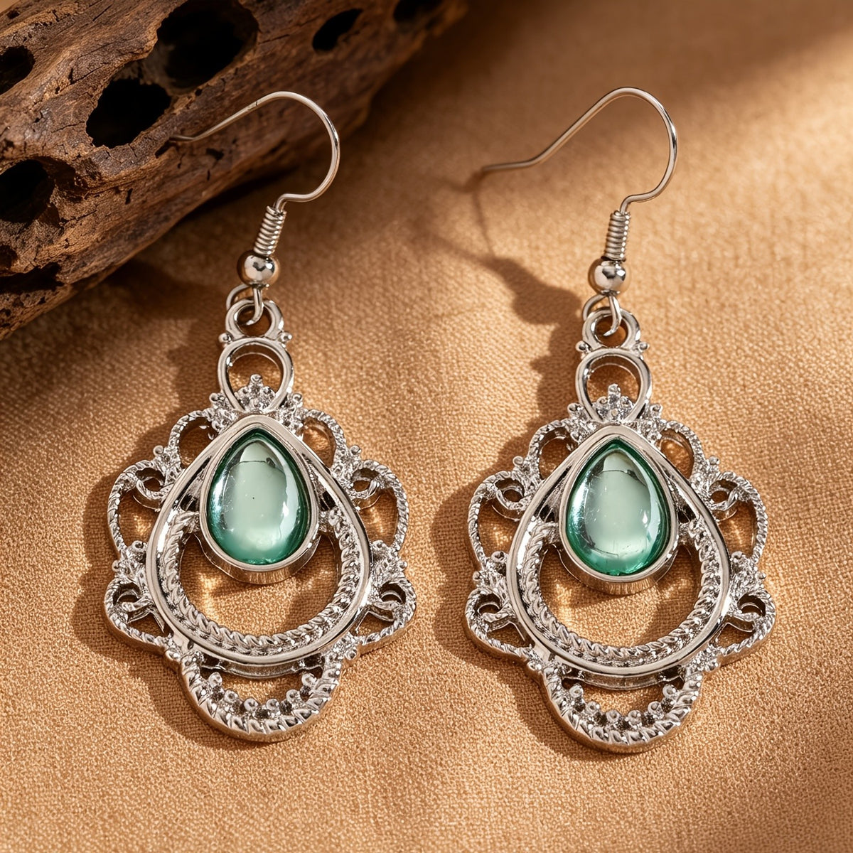 Ornate Filigree Teardrop Earrings