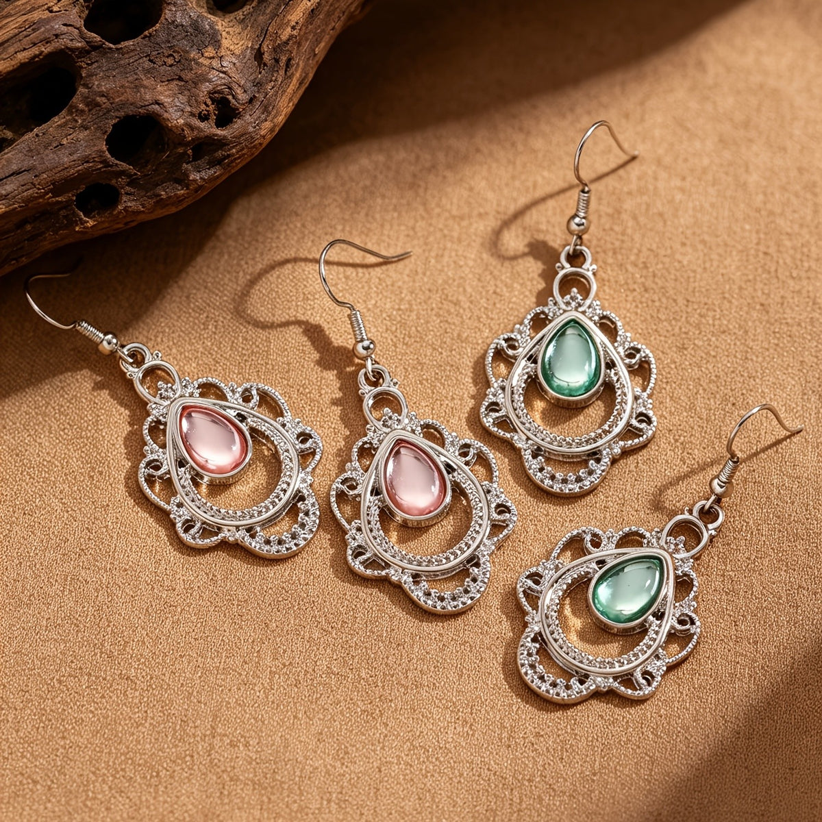 Ornate Filigree Teardrop Earrings