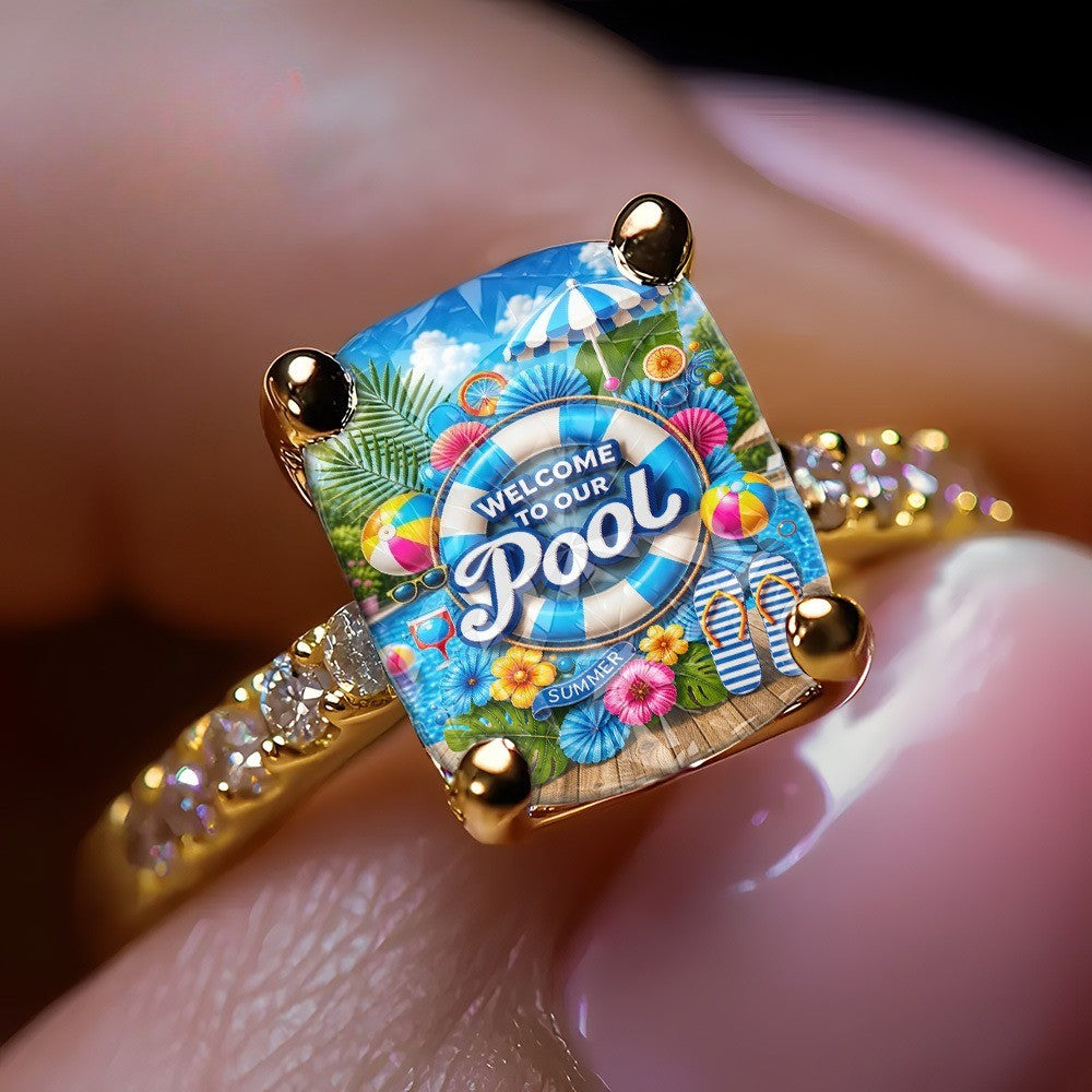 Summer Pool Party Square Ring
