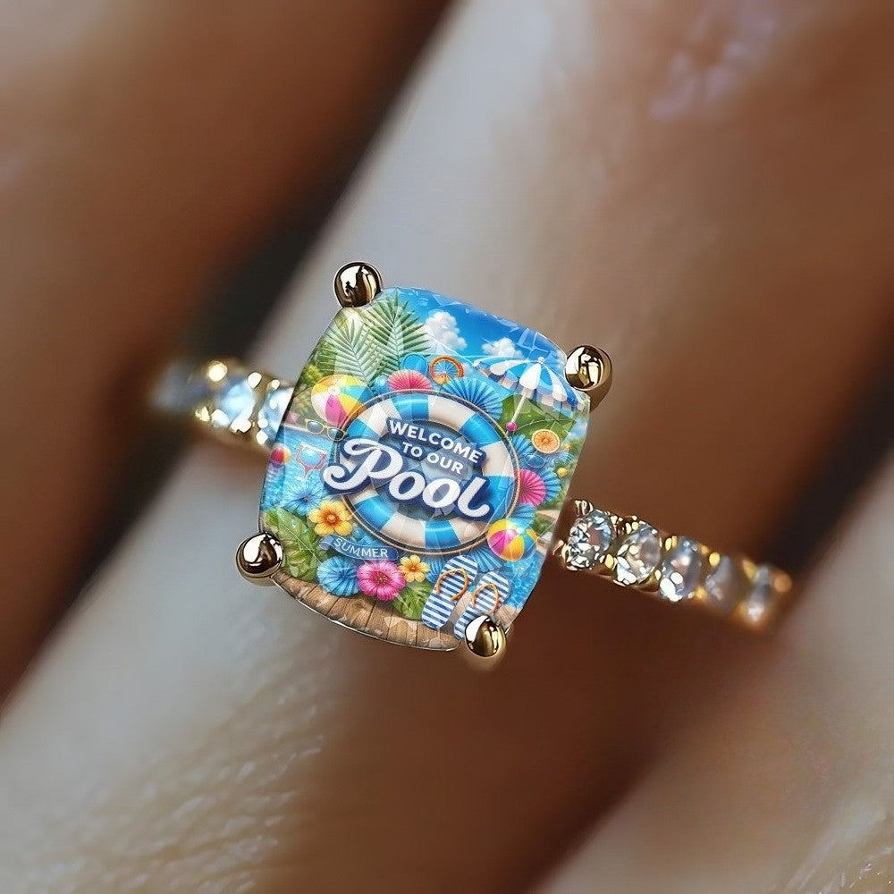 Summer Pool Party Square Ring