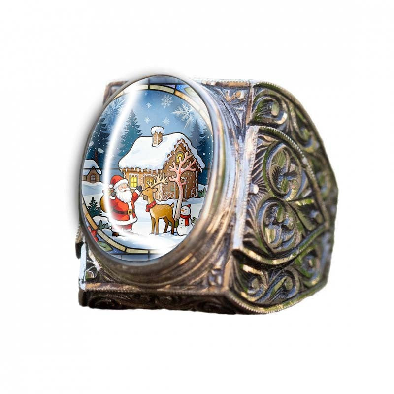 Winter Scene Cameo Ring
