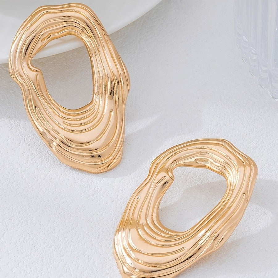 Ridged Organic Drop Earrings