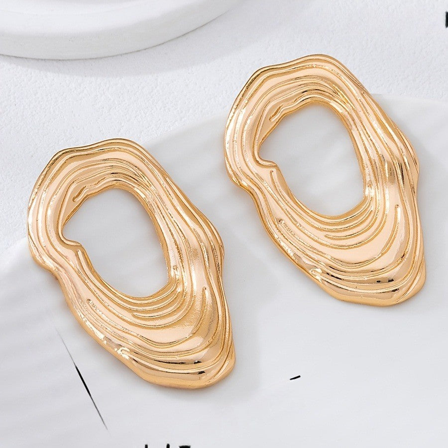 Ridged Organic Drop Earrings