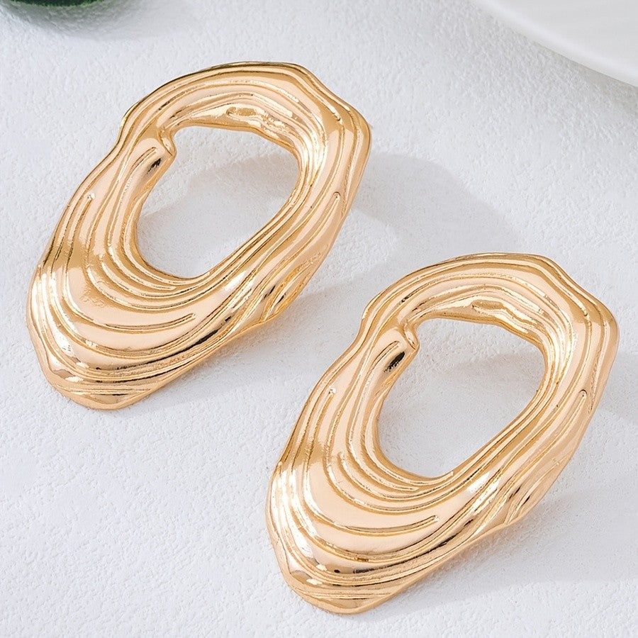 Ridged Organic Drop Earrings