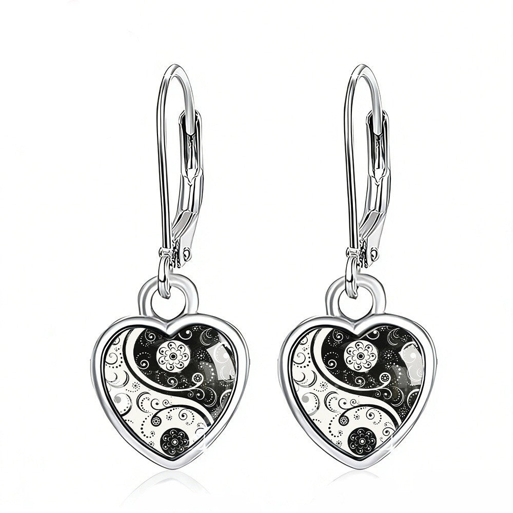 Yin Yang Heart Earrings