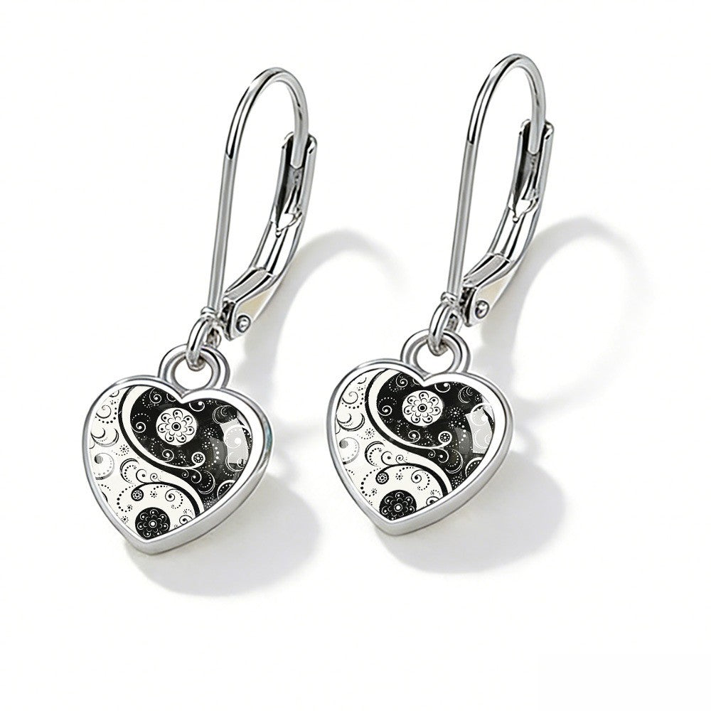 Yin Yang Heart Earrings