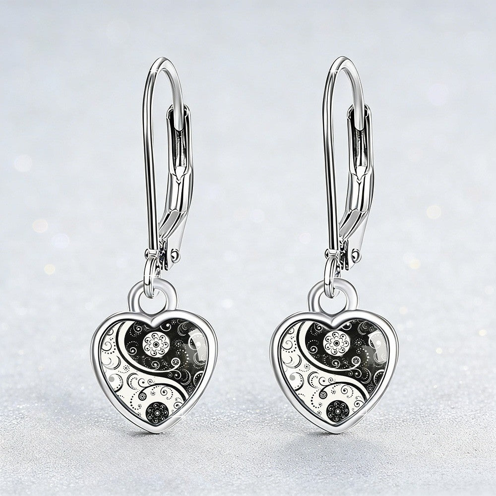 Yin Yang Heart Earrings