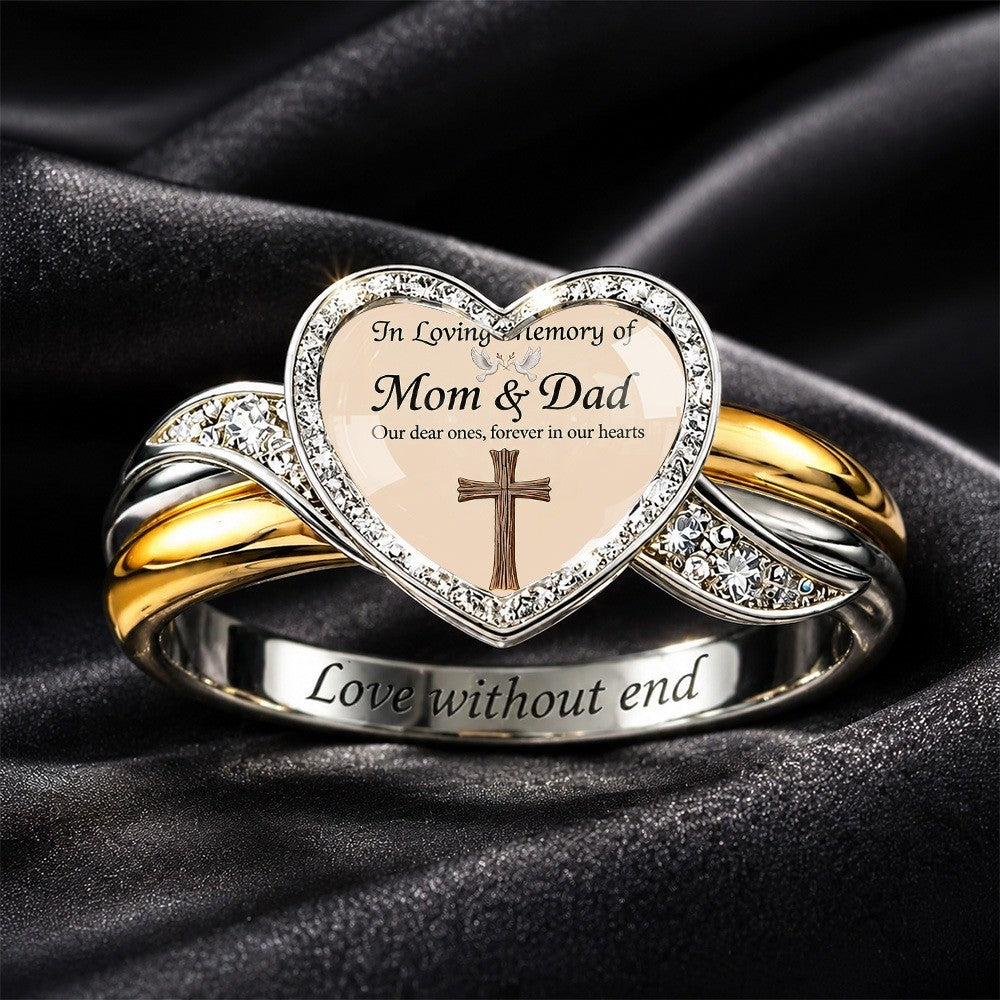 Two-Tone Memorial Heart Ring
