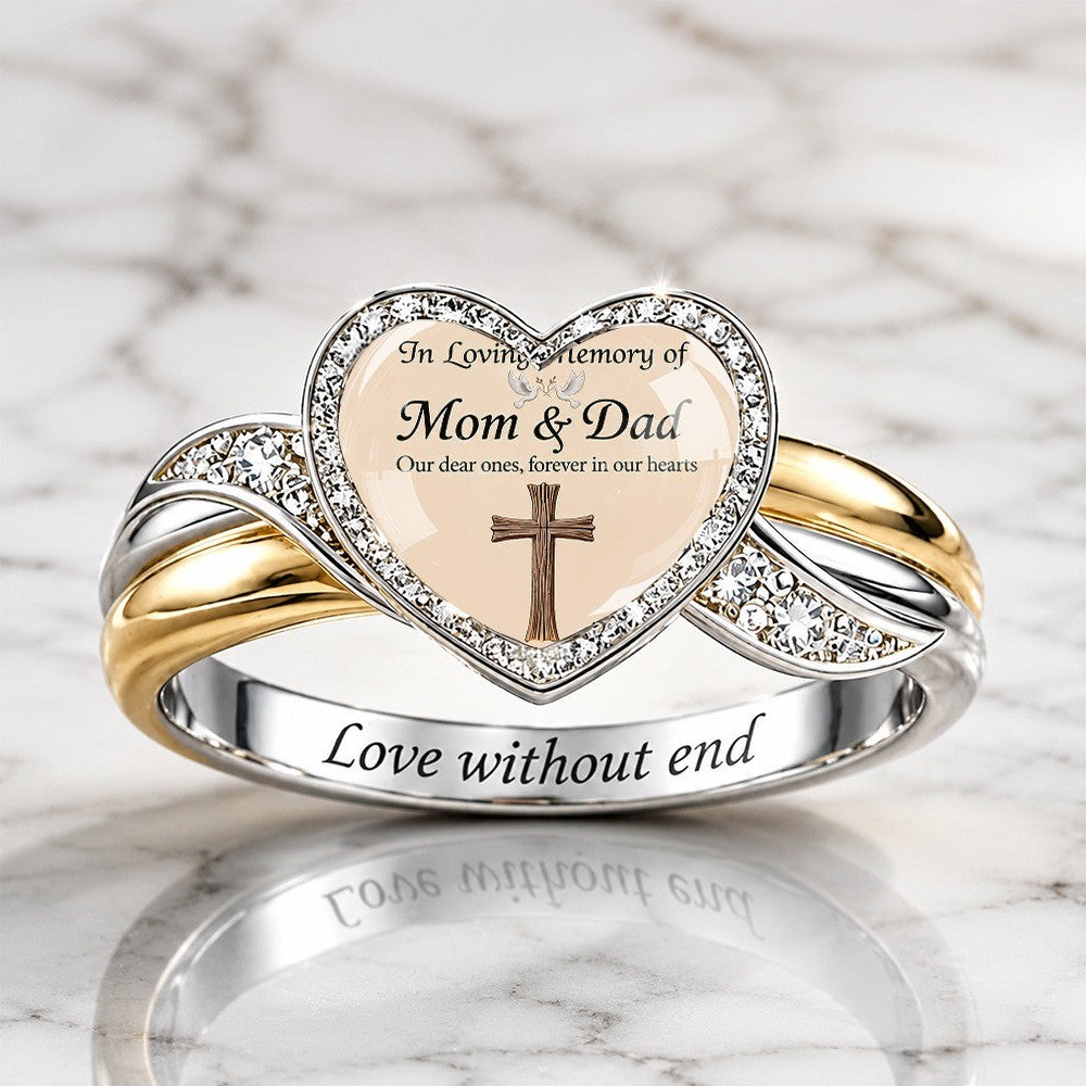Two-Tone Memorial Heart Ring