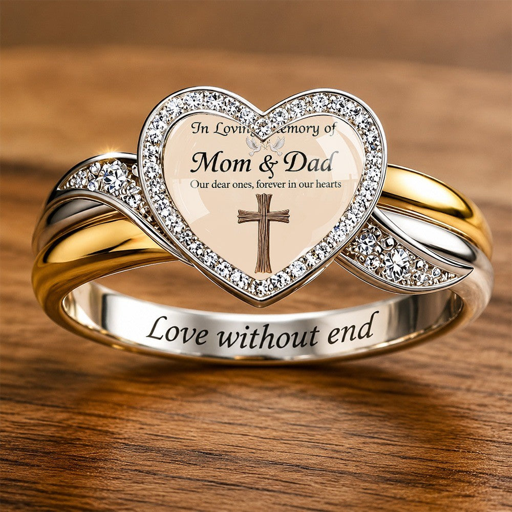 Two-Tone Memorial Heart Ring