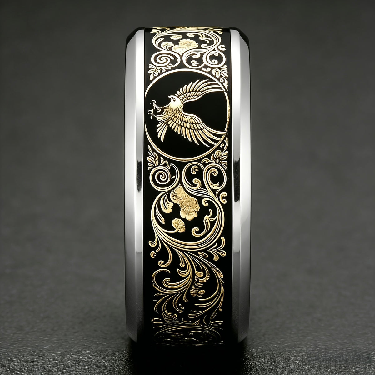 Eagle & Floral Scroll Ring