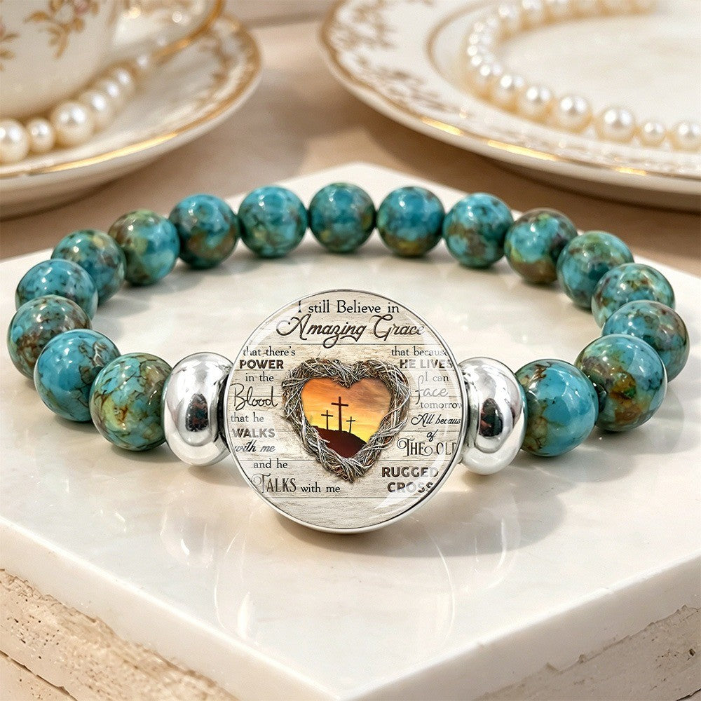 Amazing Grace Turquoise Bead Bracelet