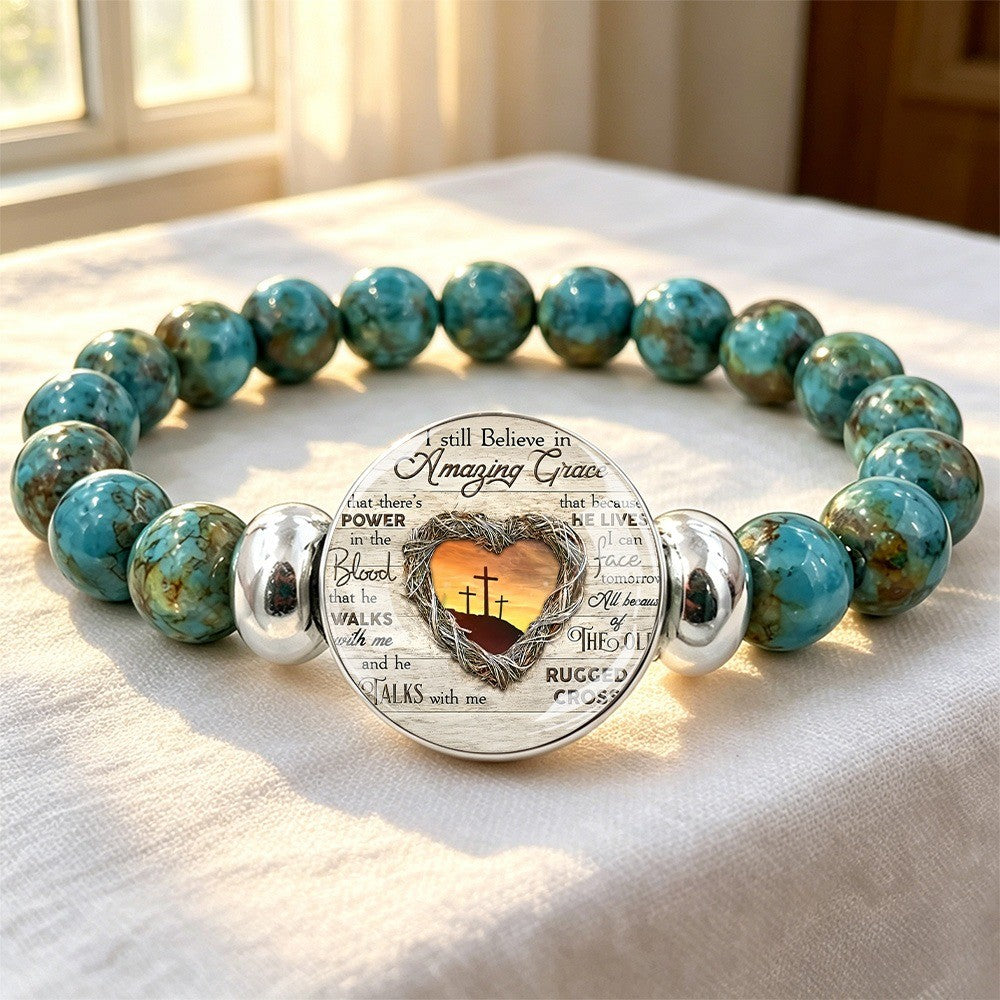 Amazing Grace Turquoise Bead Bracelet