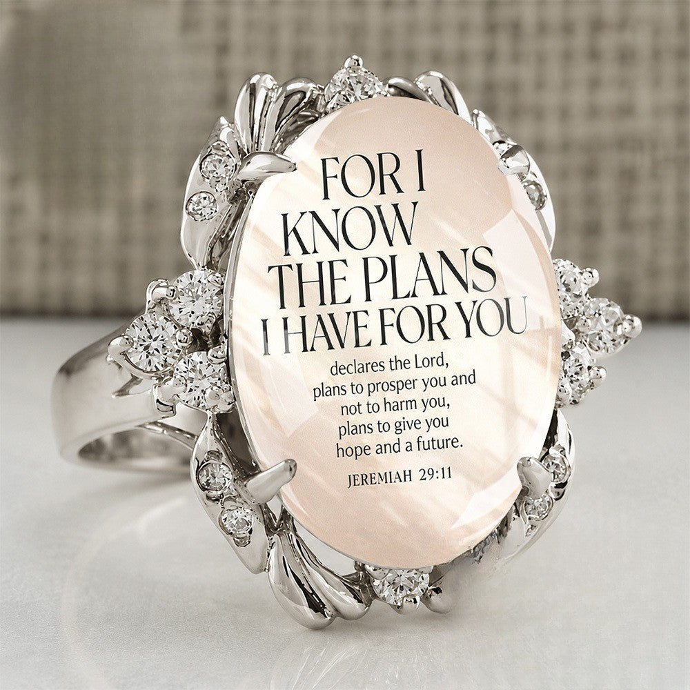 Scripture Crystal Halo Ring