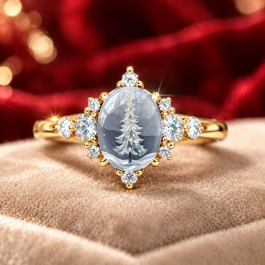 Winter Tree Oval Ring