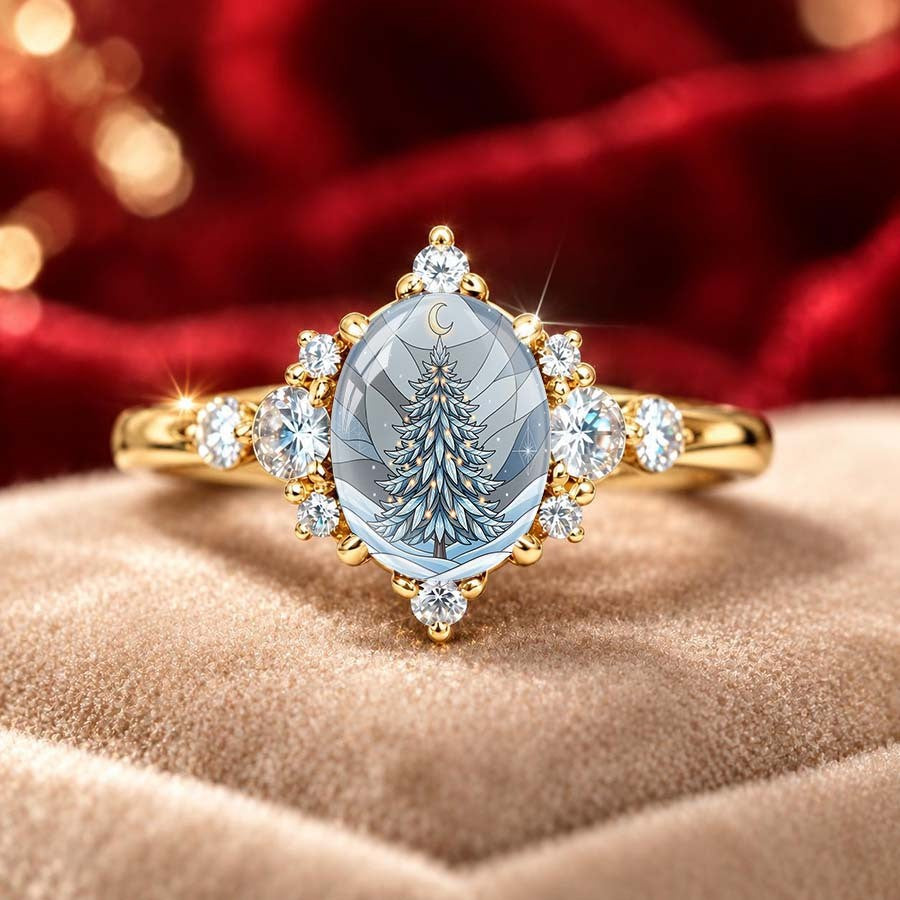 Moonlit Tree Oval Ring
