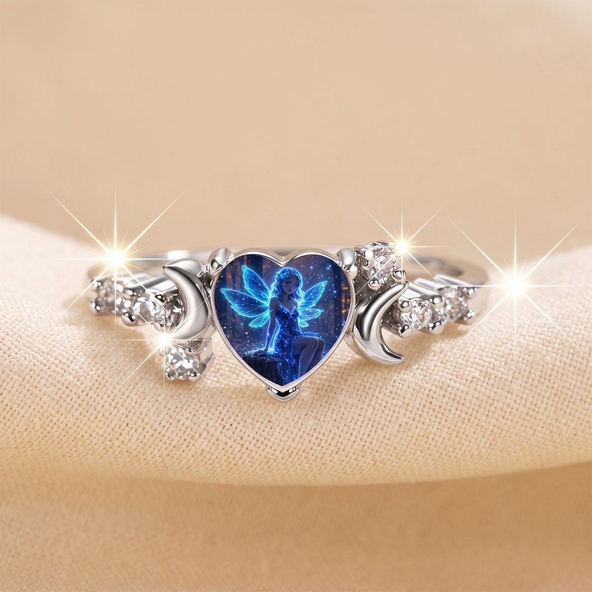 Blue Fairy Heart Ring