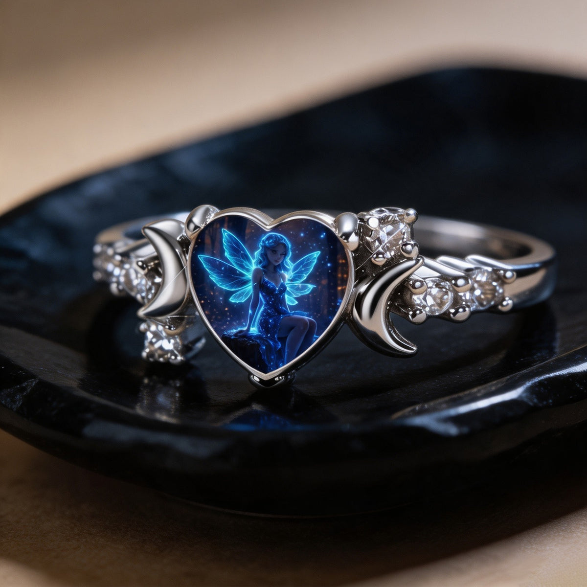 Blue Fairy Heart Ring