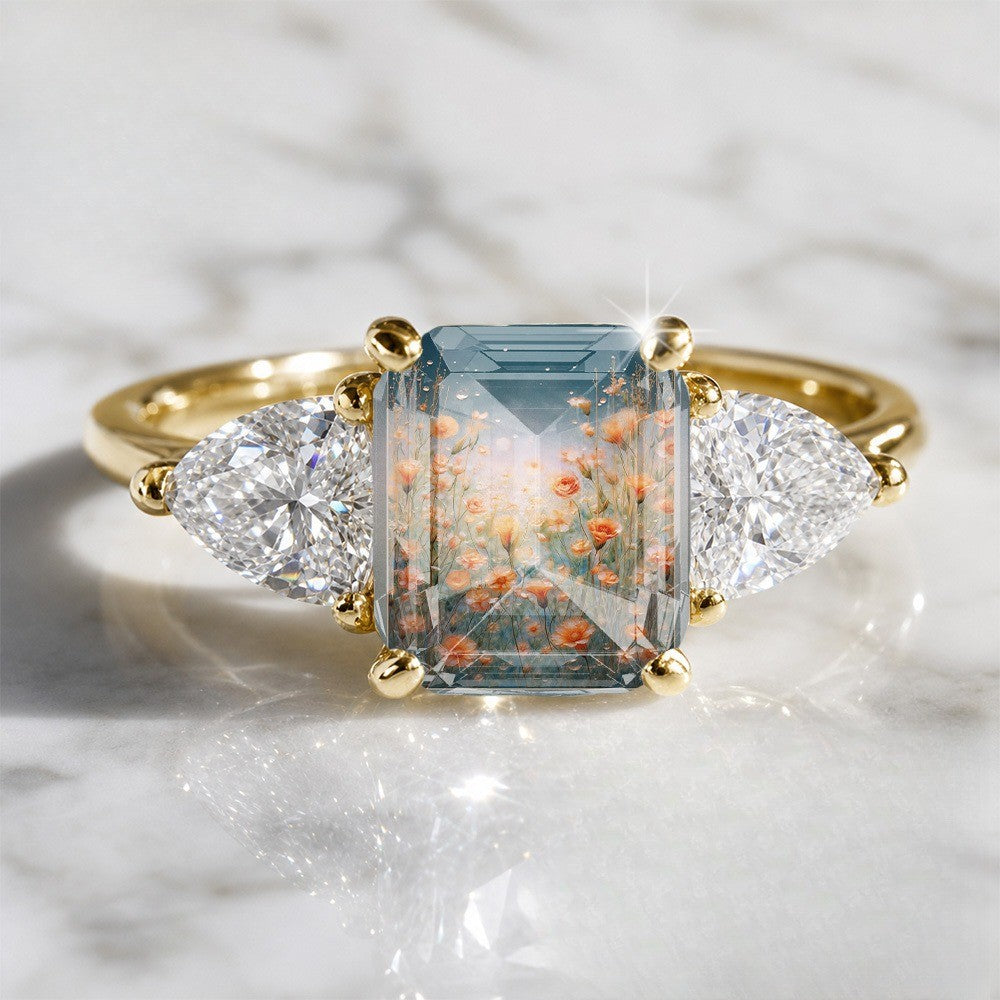 Orange Blossom Three-Stone Ring