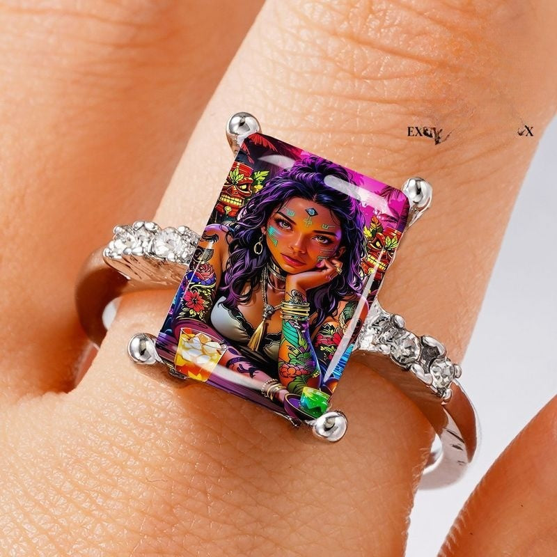Colorful Art Glass Ring