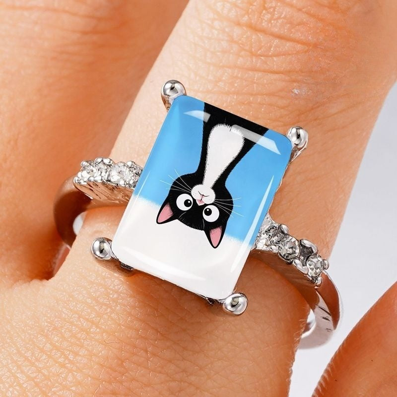 Blue Sky Cat Rectangle Ring