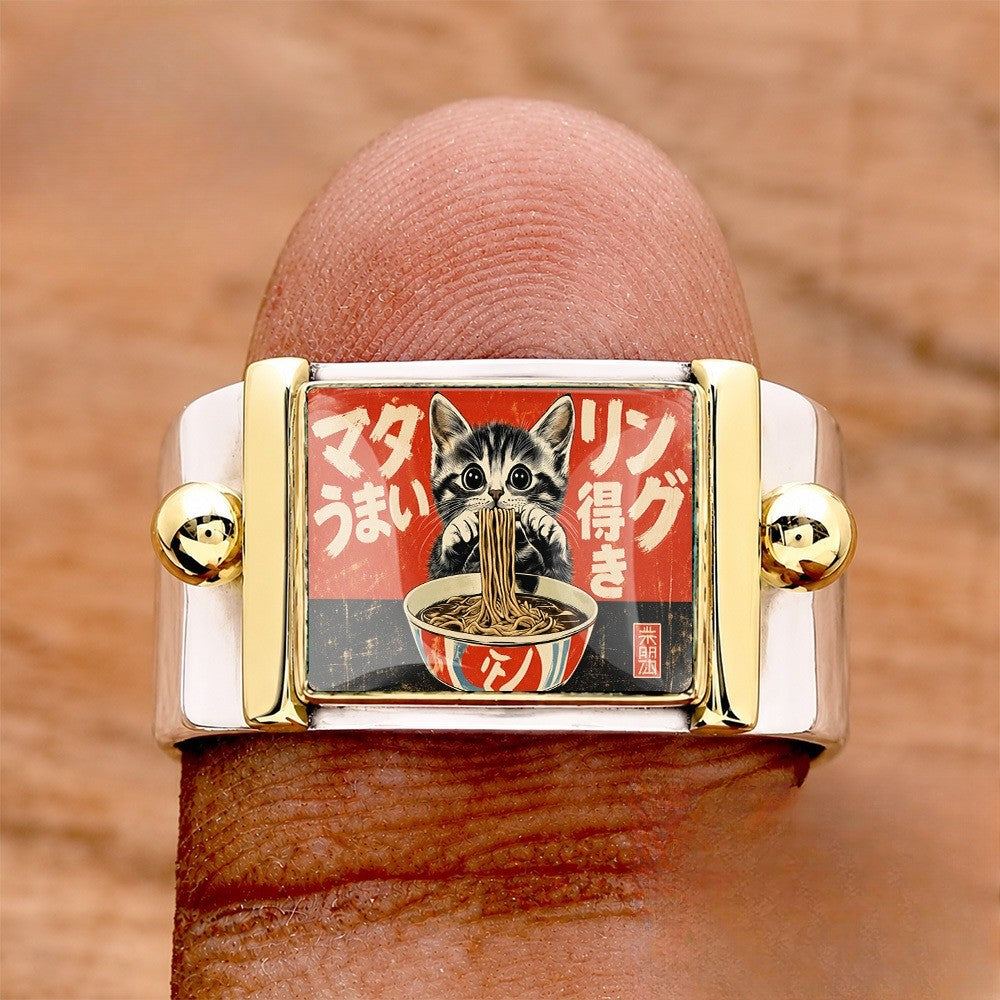 Ramen Cat Color-Block Ring