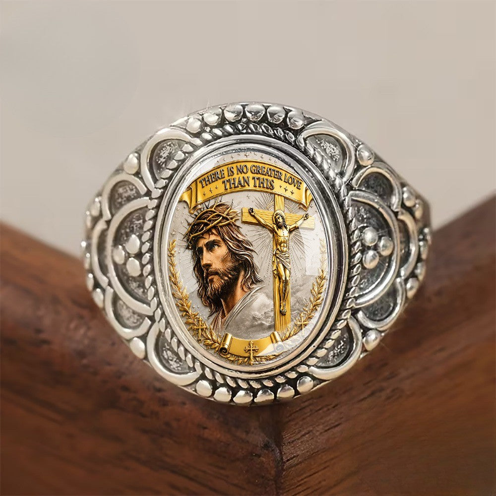 Jesus Portrait Oval Statement Ring