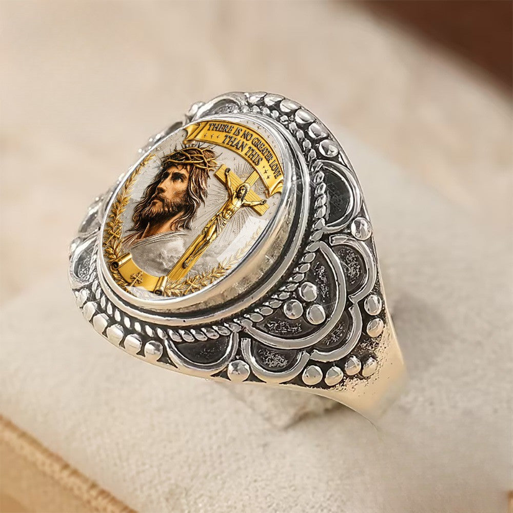 Jesus Portrait Oval Statement Ring