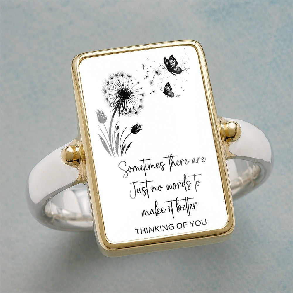 Dandelion & Butterfly Rectangle Ring
